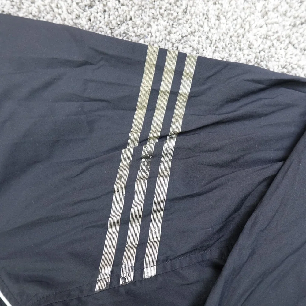 Adidas Jacket Mens L Black Climaproof‎ Zip Track Windbreaker Bomber Athletic Gym